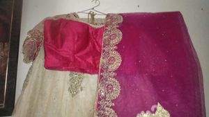 Women&#39;s Rose And cream Lengha choli