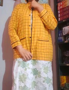 Yellow Checkered nightsuit set