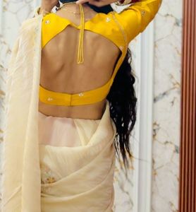 Elegant Cream Saree