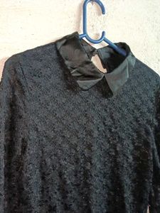 Ladies Fashion Lace Top Layered Black