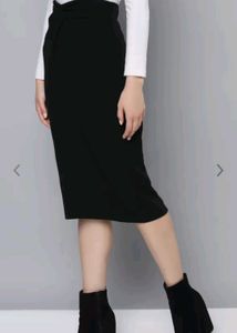 Black SASSAFRAS Pencil Skirt