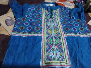 Embroidered Blue Kurta