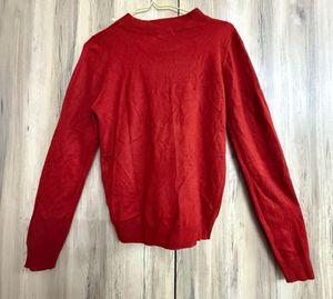 Rust Red Pearl Knit Sweater
