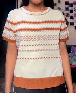 Retro Striped Knit Top