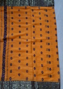 ☆NEW☆Gorgeous Mustard Yellow Cotton Saree 🪔✨