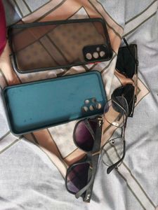 sunglasses and mobile cover