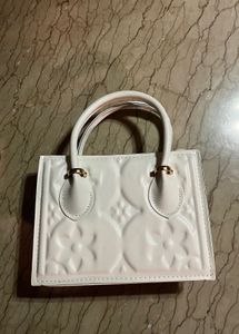 White Floral Handbag