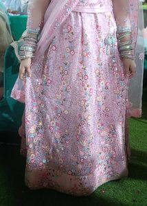 Elegant Pink Floral Lehenga