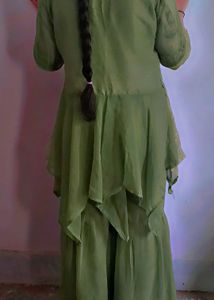 Green Ethnic Kurta &amp; Palazzos