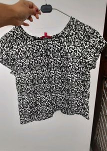 Party Wear Black And White Crop Top