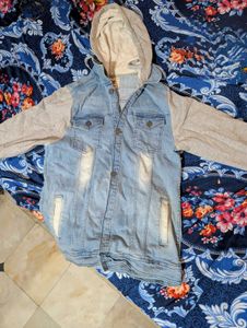 Campus SutraMen Stylish Casual Denim Hooded