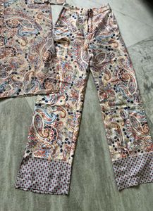 Paisley Print Long Top &amp; Pant Set