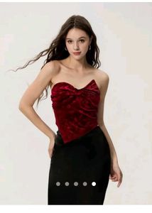 Red Velvet Bow Top