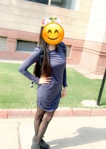Full Sleeves Elegant Blueish Grey Dress