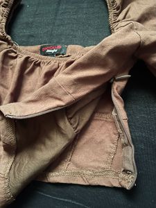 Brown Fitted Crop Top