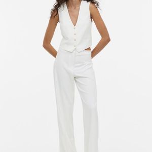 H&amp;M Elegant White Wide Leg Pants