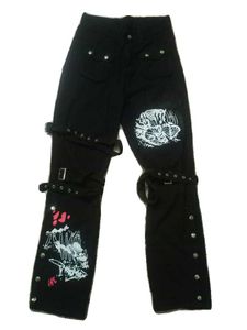 punk rock gothic black flare jeans