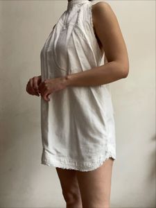 White Halter Mini Dress