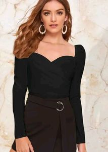 Chic Black Long Sleeve Top