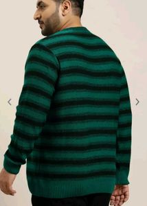 Striped Green Sweater (Plus Size)