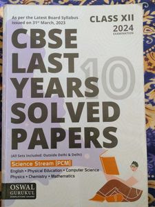 CBSE Last Year Solved Papers Class 12 2024