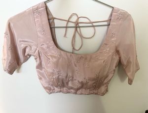 Rose Dust Embellished Saree With Blouse