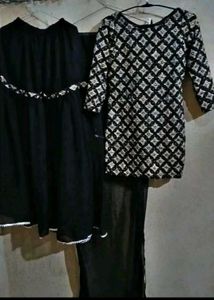 Elegant Garara With Embroided Kurti And Dupatta