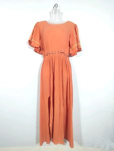 Koovs Orange Backless Dress ( Women)