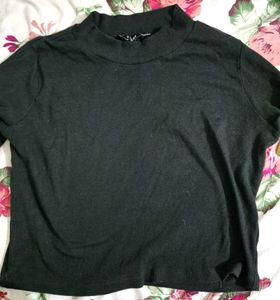 Black Mock Neck Top