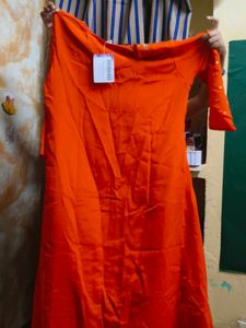 Orange Embroidered Kurta
