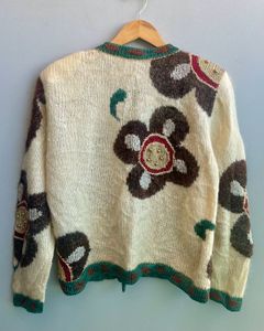Vintage Floral Knit Cardigan