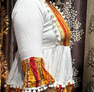 Stylish White Ethnic Top