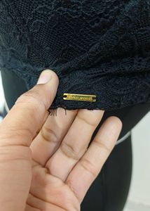 Black Lace Halter Neck Bralette 34C