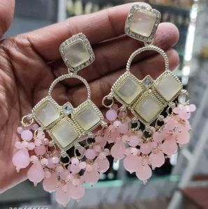 Elegant Pink Beaded Earrings