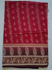 New Pure Cotton Maroon Saree🌼