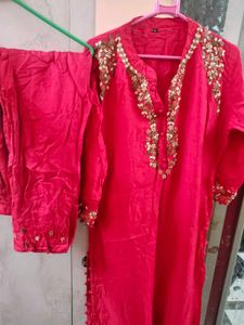 Red Handwork Suit