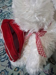 Bear Plush with Heart Gift Zip Bag