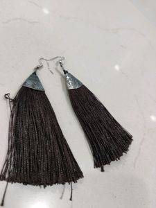 Brown Tassel Pattern Earrings