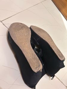 Black Wedge Heels with Elastic Straps