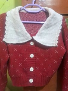 Red Knit Cardigan