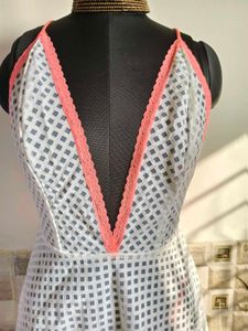 White Grid Mini Dress