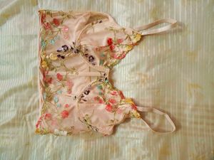 FULLY EMBROIDERED CORSET BRA 34C