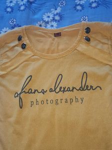 Yellow &amp; Black Color Block Top