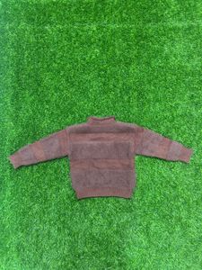 Brown Striped Turtleneck Sweater