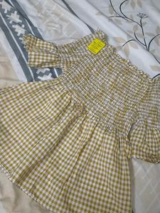 Gingham Smocked Crop Top