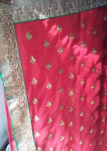 Red Embroidered Saree