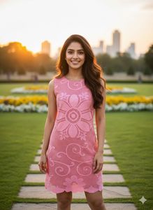 Pintrest Pink Floral Lace Dress