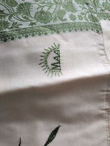 Off White Embroidered Saree- With MAA Embroidery