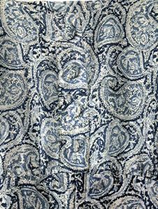 Paisley Puff Sleeve Tie Front Top