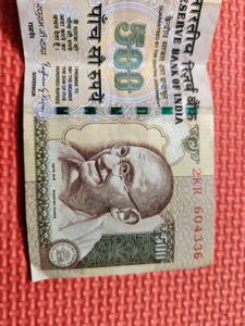 Old Indian Rs 500 Currency Note For Collections